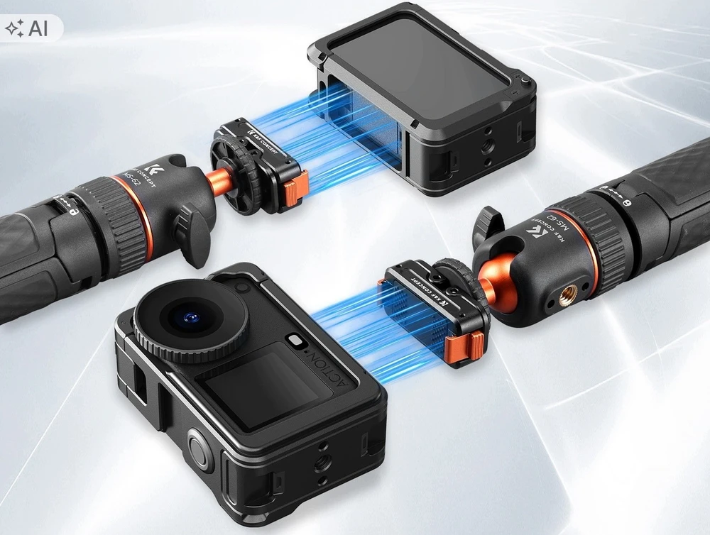 Kf Magnetinio adapterio laikiklis su greituoju sujungimu 360° skirtas Dji Osmo Action 6 / Nano / K&f / Kf12.0027 (SB12465)