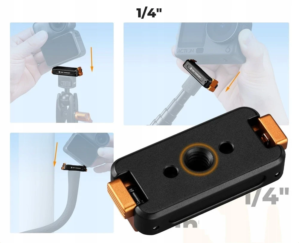 Kf Magnetinė greito sujungimo mova magnetinis laikiklis, skirtas Dji Osmo Action 6 / Nano / su 1/4'' sriegiu / Kf12.0028