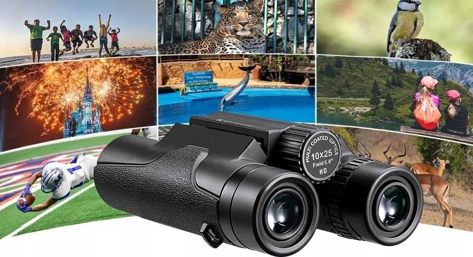 Kf Mini žiūronai K&f Zoom 10x 25mm 10x25 Bak-4 Ip65 + dėklas / 33 070