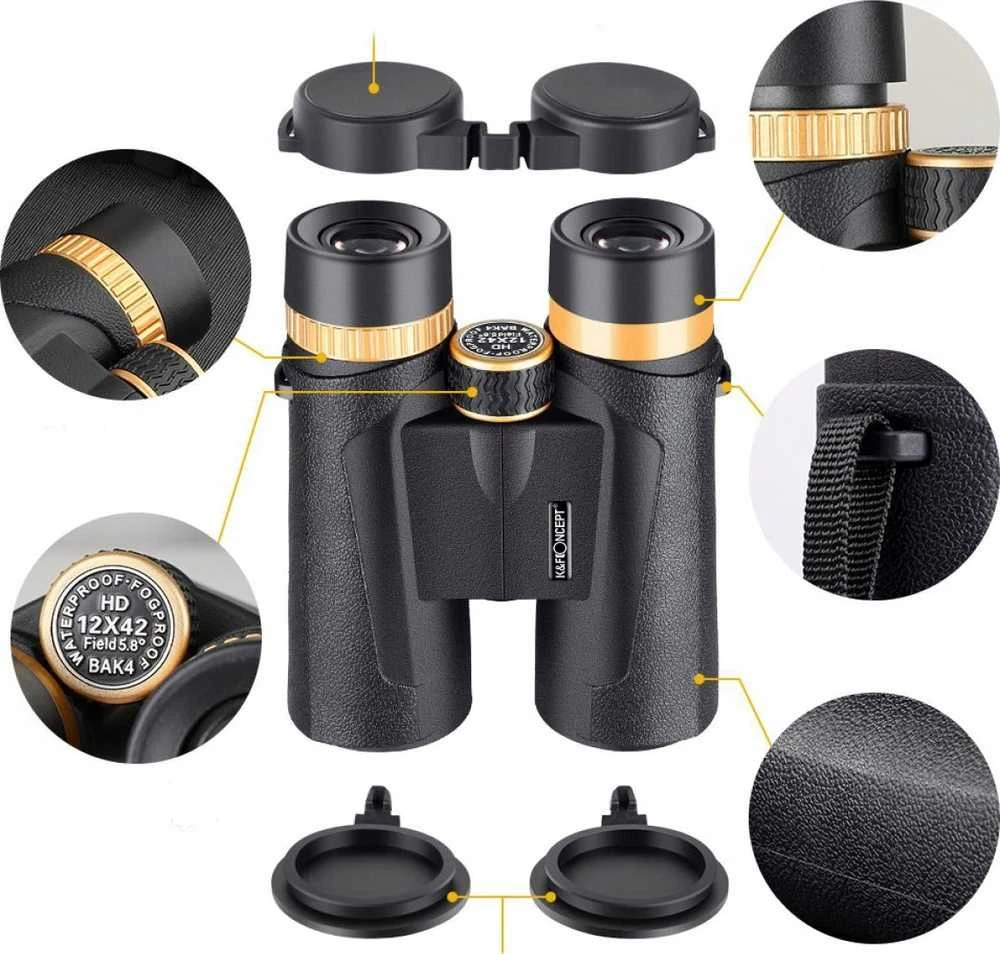 Žiūronai K&F Concept 12x 42mm BAK-4 Dėklas / KF33.011