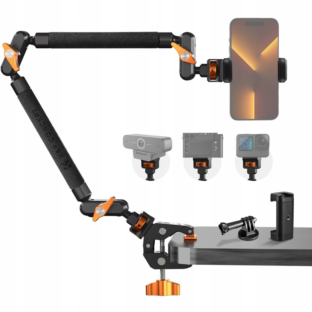 K&F Montavimo svirtis Laikiklis Magic Arm 22'' + Super Clamp Krabas 1/4 3/8 K&F / Kf31.201