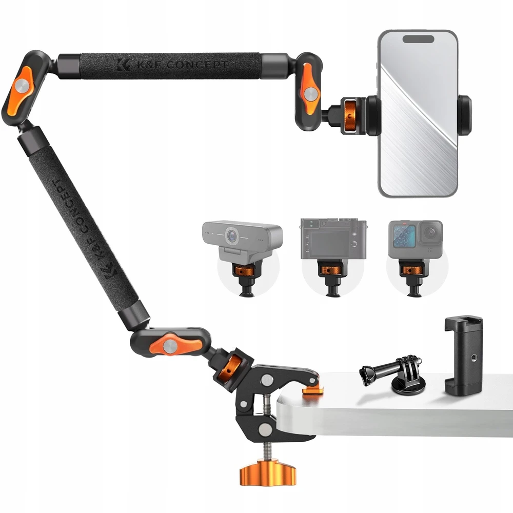K&F Montavimo svirtis Laikiklis Magic Arm 22'' + Super Clamp Krabas 1/4 3/8 K&F / Kf31.201