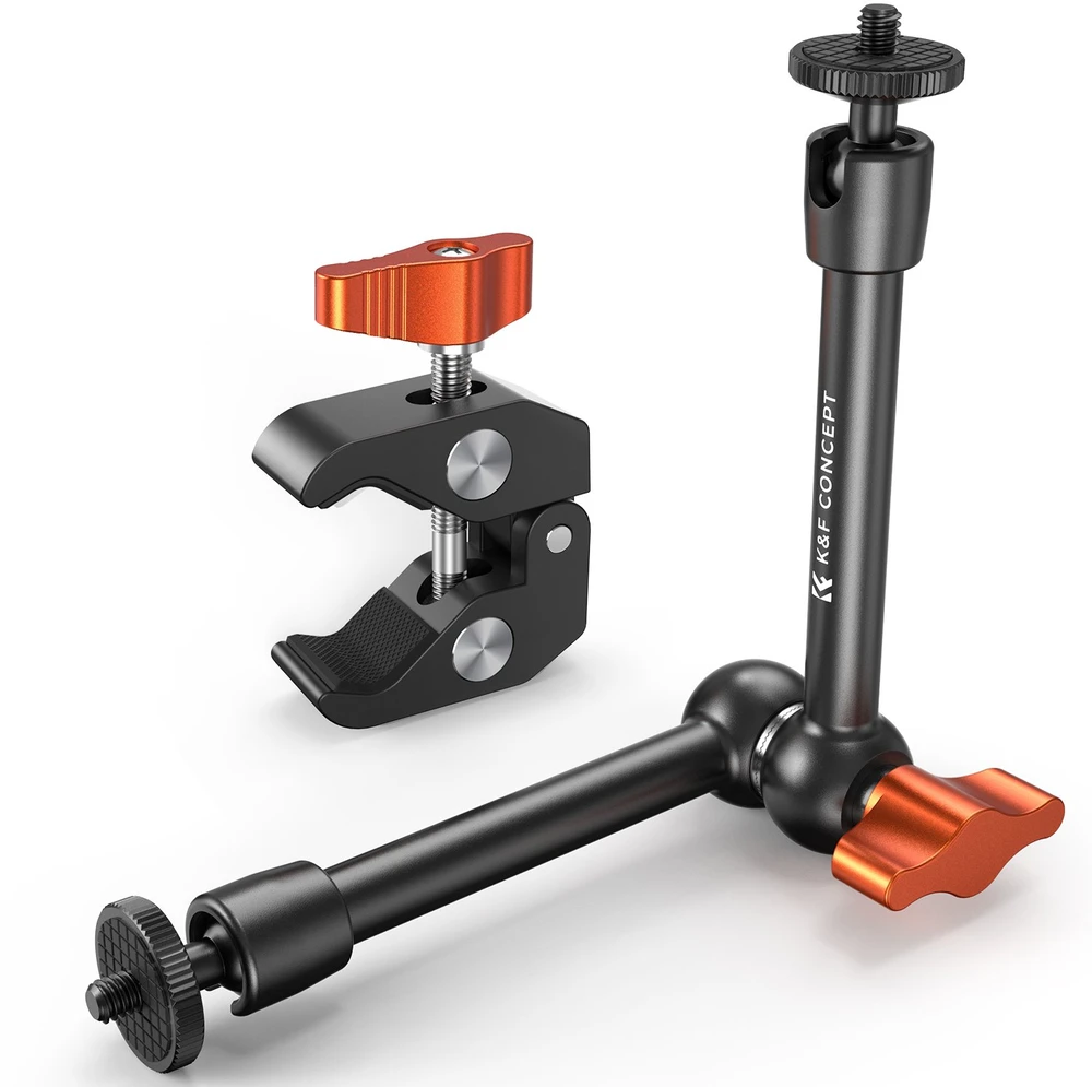 K&F CONCEPT šarnyrinė tvirtinimo rankena su spaustuku, 24,9 cm, iki 2kg, KF31.131