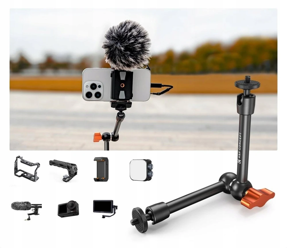 Kf „Magic Arm Super Clamp“ 1/4 3/8 spaustukas 15–55 mm telefono laikiklis / Kf31.131s2