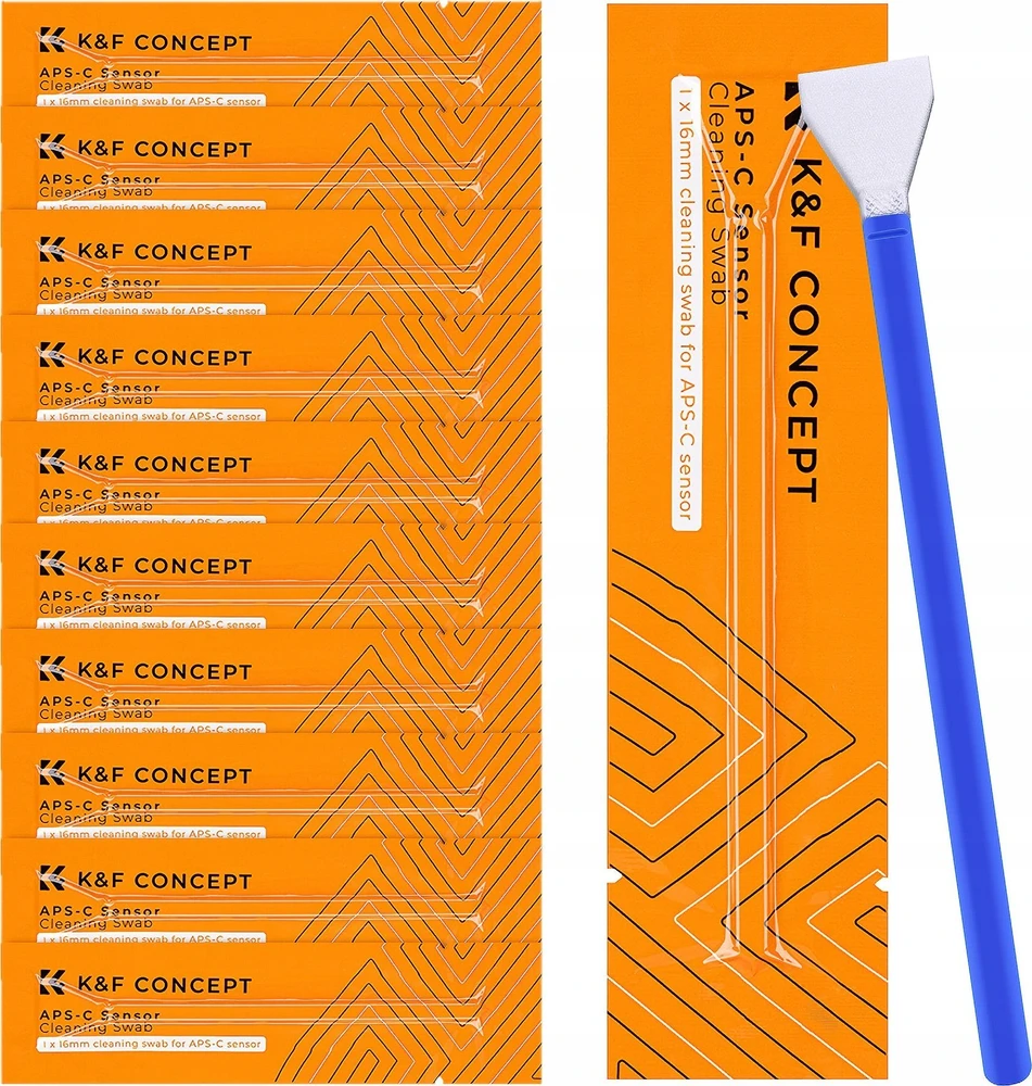 Valiklis Fotoaparato Valymo Rinkinys - K&F Concept APS-C Jutiklio Valymo Rinkinys 10 Šluostės 20ml Skysčio