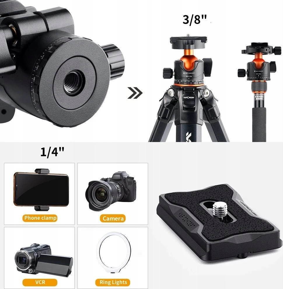 Głowica Kulowa Panoramiczna 3d 16kg Aliuminio Arca Swiss / K&f Concept / Bh-36l