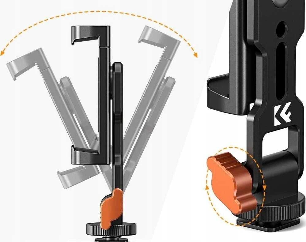 Kf trikojo stovo laikiklis 1/4" Iso Telefonui Išmaniajam telefonui Pasukamas metalinis K&f / Kf31.094 / Ms18