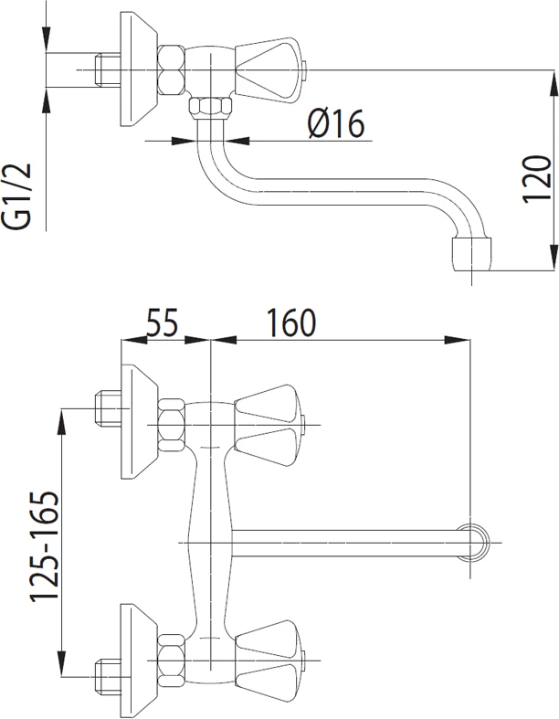 Sieninis virtuvinis maišytuvas KFA Standard chrome (300-410-00)
