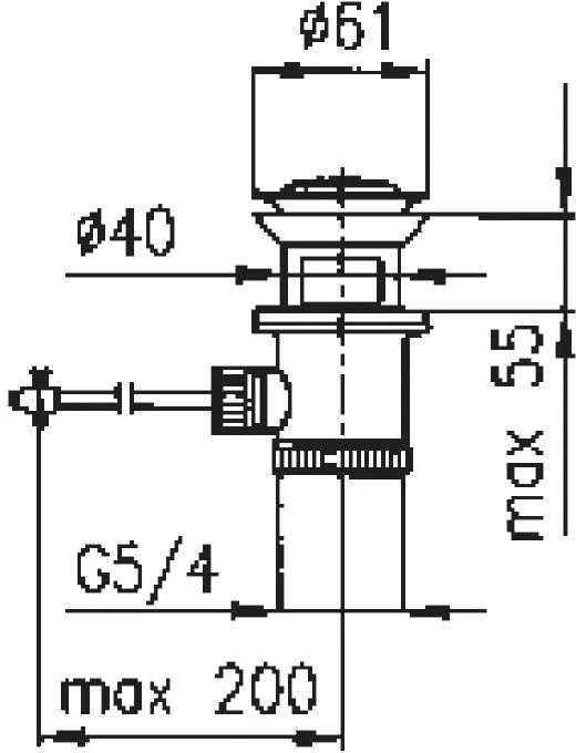 KFA Automatinis kamštis su trauke 5/4'' mažas chromuotas (660-054-00)