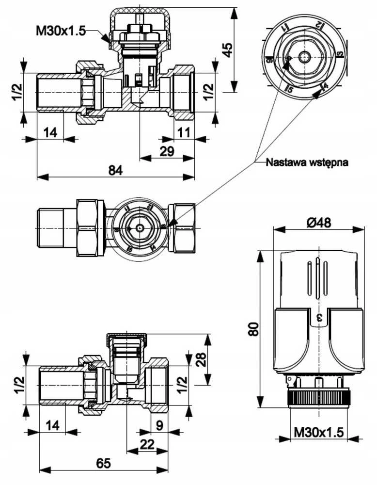 KFA KFA termostatinis radiatoriaus rinkinys, tiesus, baltas 757-040-07-BL