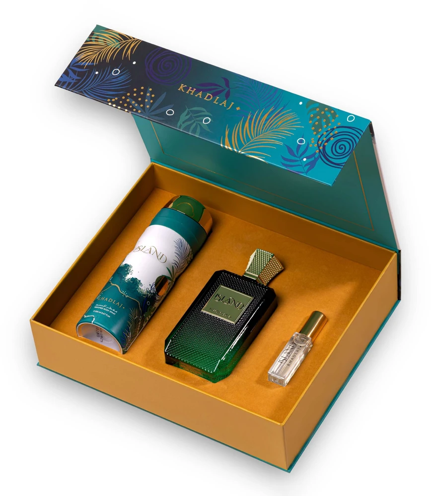 Khadlaj Island Ekstrakt perfum 100ml + Body spray 200ml + Ekstrakt perfum 10ml