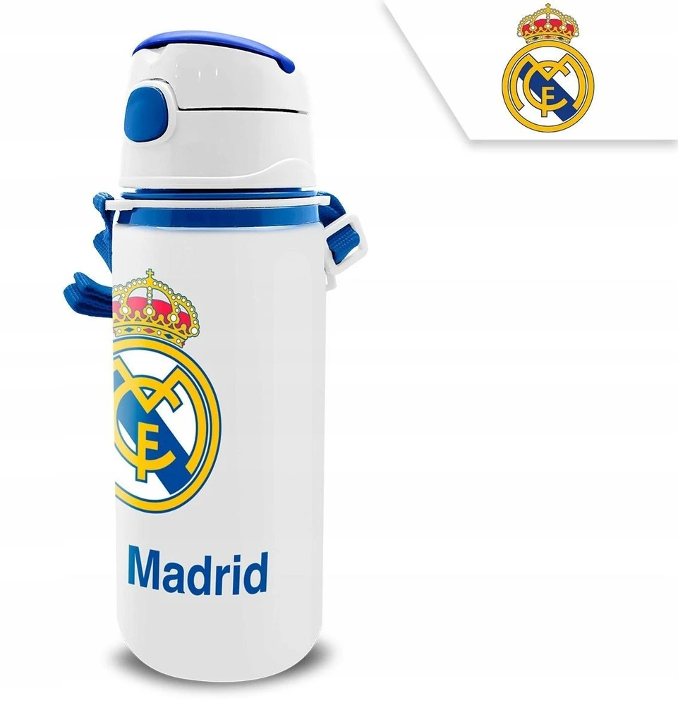 Gertuvė KIDS Vaikiškas aliuminio vandens buteliukas su snapeliu, 600 ml, „Real Madrid“ / Rm00005
