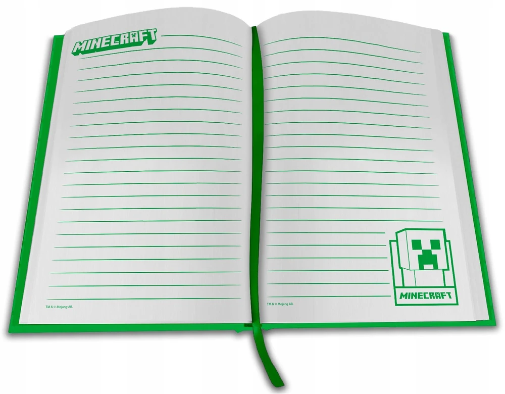 Kids Euroswan - Akcesoria licencyjne VAIKŲ dienoraštis A5 formato su skaitmeniniu laikrodžiu ir LED laikrodžiu Minecraft / Min4331