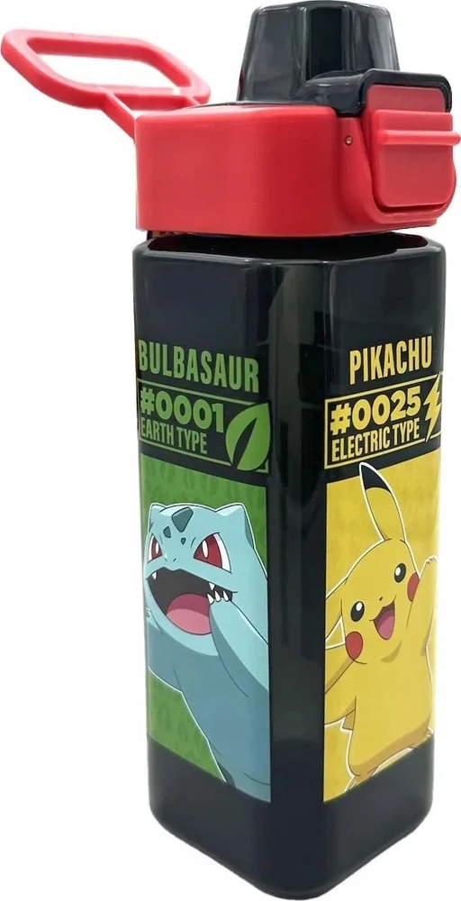 Kids Euroswan - Akcesoria licencyjne Kids Euroswan Vaikiškas vandens buteliukas „Euroswan Square“, 500 ml, PP, „Pokemon“, PK00020, mišrus
