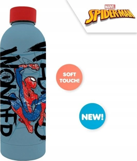 Kids Licensing Vaikiškas nerūdijančio plieno vandens buteliukas „Euroswan“ su 3D spauda, 500 ml, „Žmogus-voras“ 843372