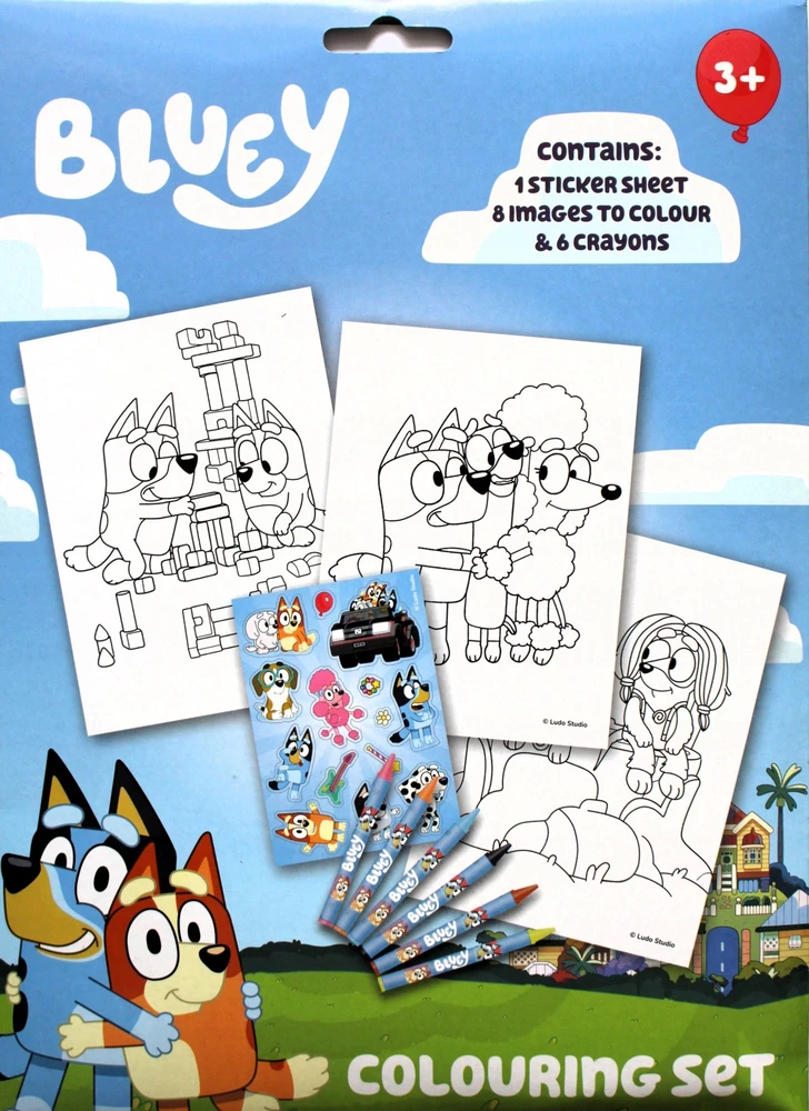 Kids Euroswan Vaikams „Euroswan“ – „Rinkinys“ kūrybinė spalvinimo knygelė ir pieštukai | „Bluey“