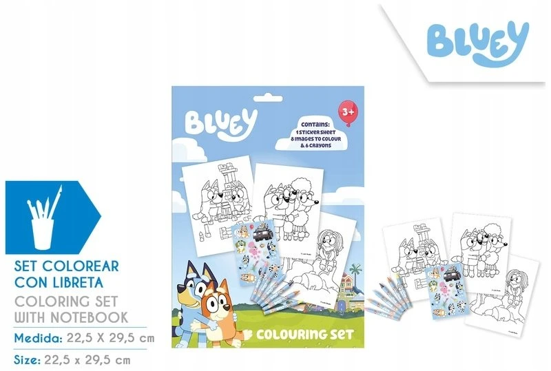 Kids Euroswan Vaikams „Euroswan“ – „Rinkinys“ kūrybinė spalvinimo knygelė ir pieštukai | „Bluey“