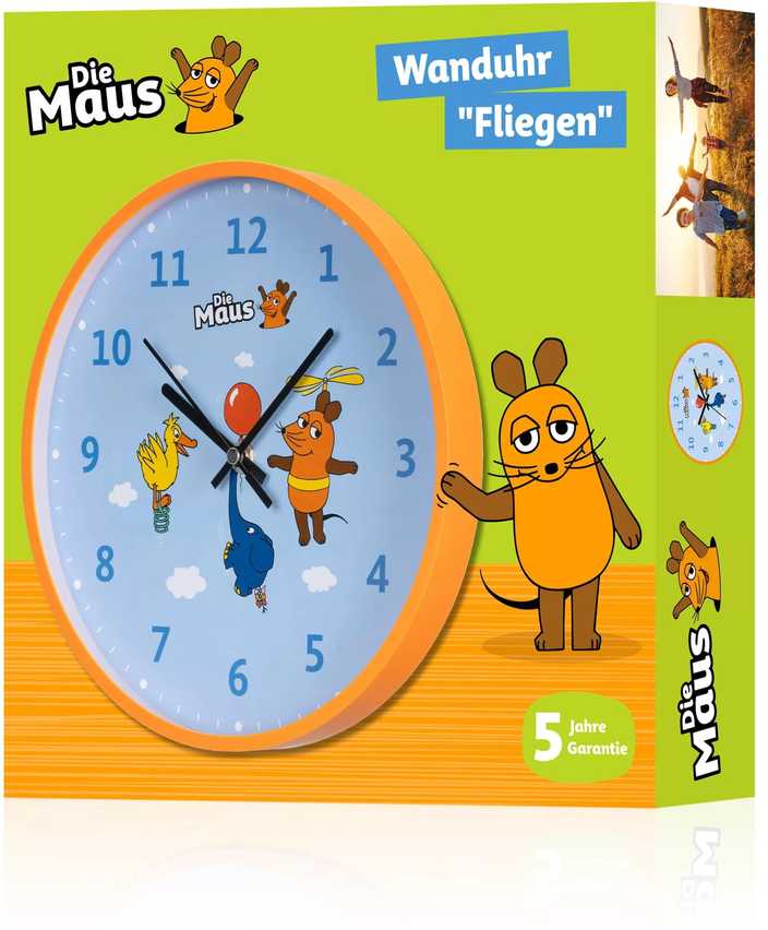 Kids Euroswan DieMaus sieninis laikrodis vaikams, pelėms, drambliams ir antims