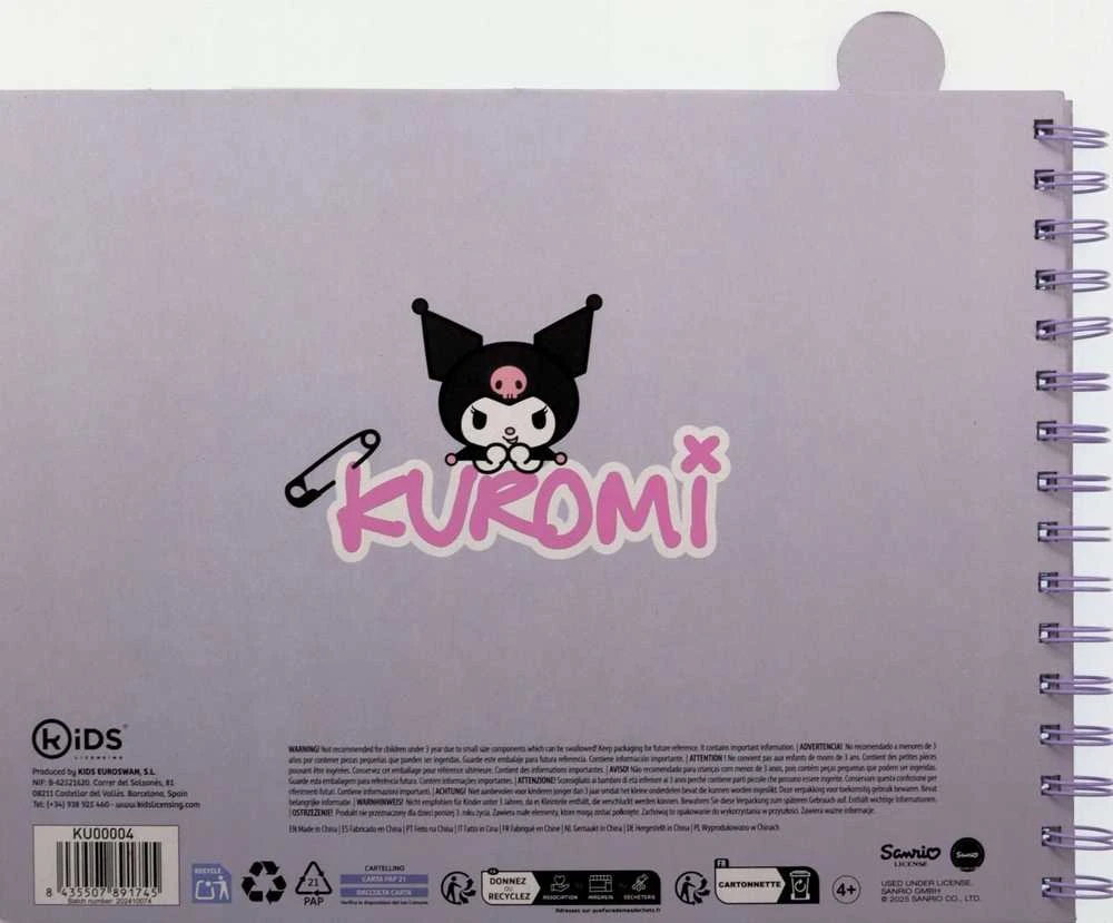 Kids Euroswan - Akcesoria licencyjne Kids Euroswan Vaikiškas „Euroswan“ *****Kuromi maišelis+kreidelės+knyga KU00004 91745