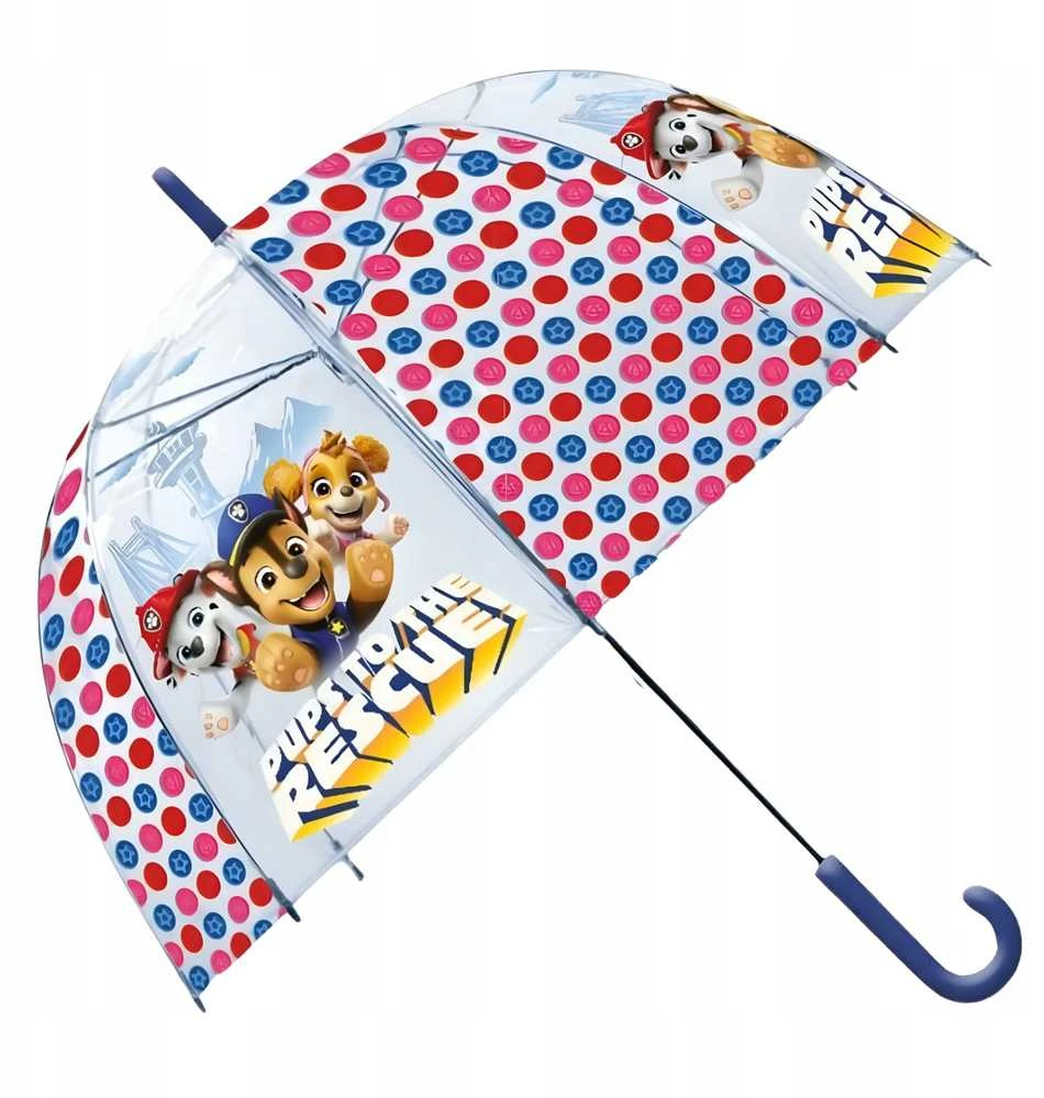 Kids Euroswan - Akcesoria licencyjne Kids Euroswan Vaikiškas Euroswan rankinis permatomas skėtis 46 cm Paw Patrol PAW PATROL PW20001