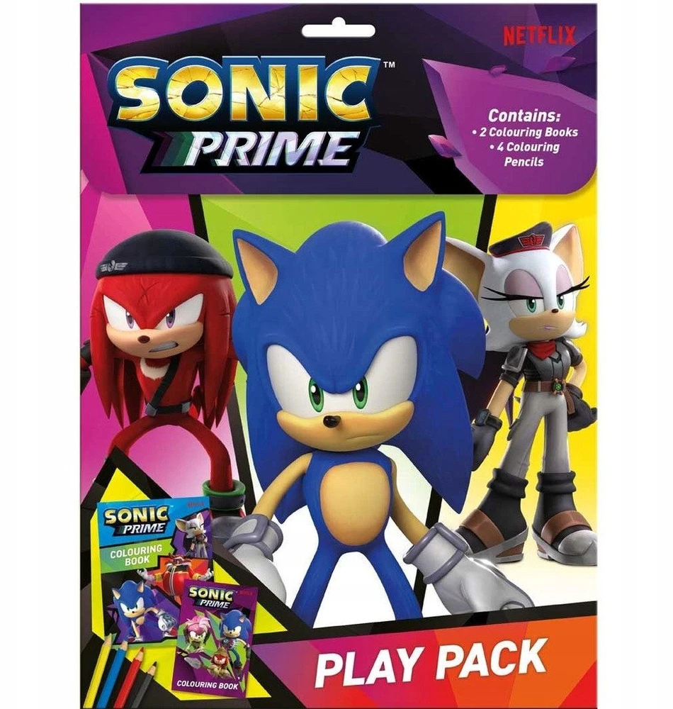 Kids Euroswan - Akcesoria licencyjne Kids Euroswan - Priedai licencyjne Rinkinys spalvinimui - Spalvinimo puslapiai 2vnt. + Kreidelės - Sonic