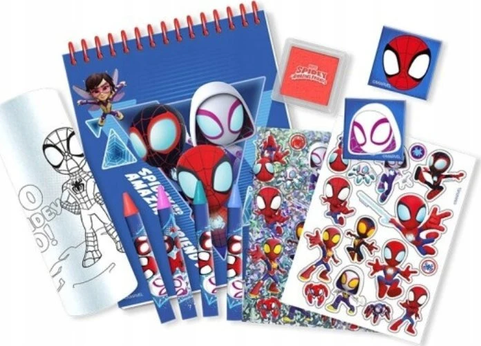 Kids Euroswan Spiderman Žmogaus-voro spalvinimo rinkinys su kietuoju dėklu