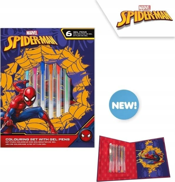 Kids Euroswan Hiszpania Kids Euroswan Rinkinys rašymo rinkinys 6 geliniai rašikliai su Spiderman bloknotu SP50060 Kids Euroswan