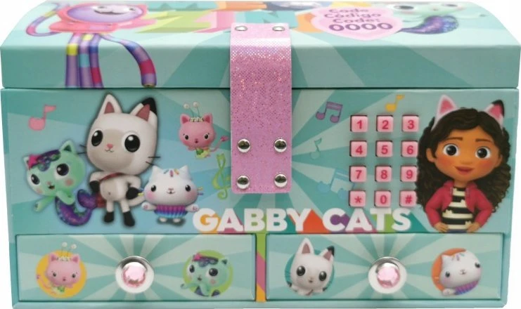 Kids Euroswan Hiszpania „Gabby's Dollhouse“ papuošalų dėžutės su kodu