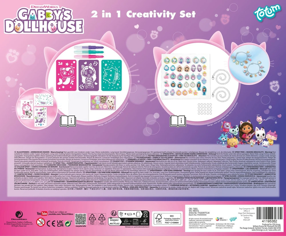 Kids Euroswan TOTUM GABBY'S DOLLHOUSE 2 in 1 kūrybinis rinkinys, 420397