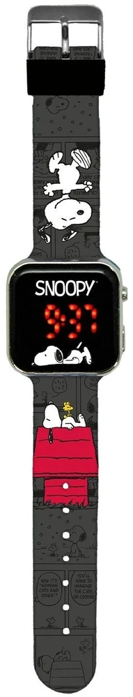 Išmanusis laikrodis Kids Licensing KIDS Laikrodis LED dziecięcy Snoopy Peanuts cyfrowy na rękę juoda dla dziecka / Pt00014 (SB12272)