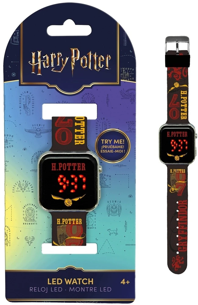Išmanusis laikrodis Kids Licensing KIDS Laikrodis LED Harry Potter na rękę cyfrowy vaikams dziecięcy juoda / Hpk0012 (SB12271)