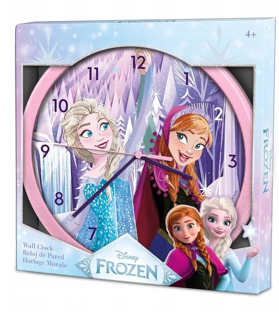 Kids Licensing KIDS Sieninis laikrodis ant sienos 25cm Ledų šalis Elsa Elza Anna Frozen vaikams / Fzn3954 (SB12057)
