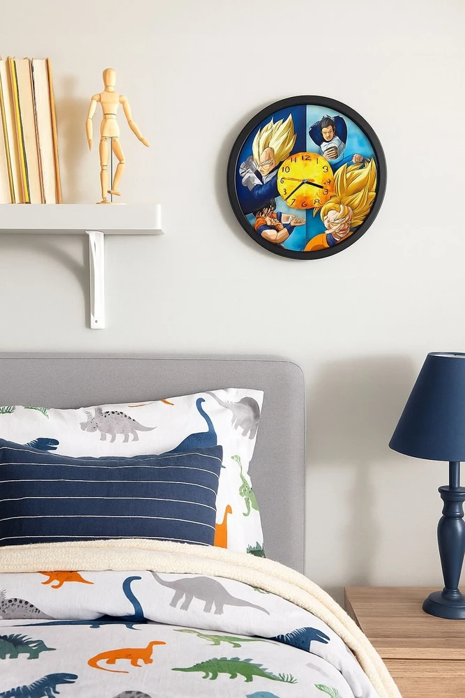 Kids Euroswan - Akcesoria licencyjne Vaikiškas laikrodis su sieniniu laikmačiu, didelis, 25 cm, vaikams / Dragon Ball / DB00001