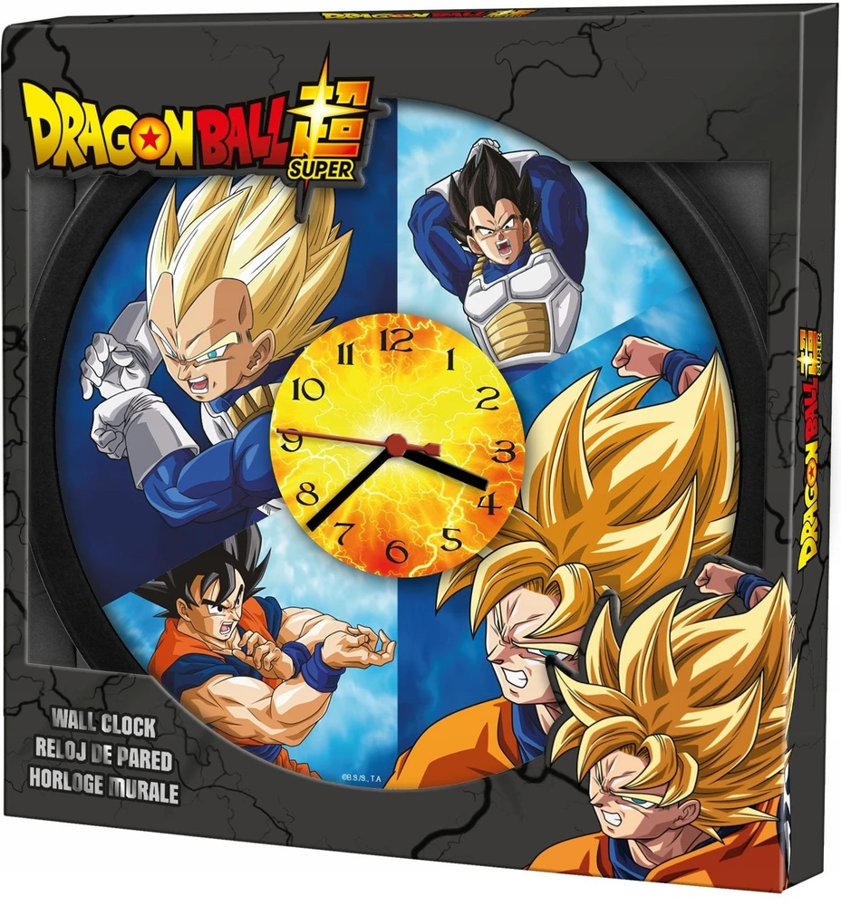 Kids Euroswan - Akcesoria licencyjne Vaikiškas laikrodis su sieniniu laikmačiu, didelis, 25 cm, vaikams / Dragon Ball / DB00001