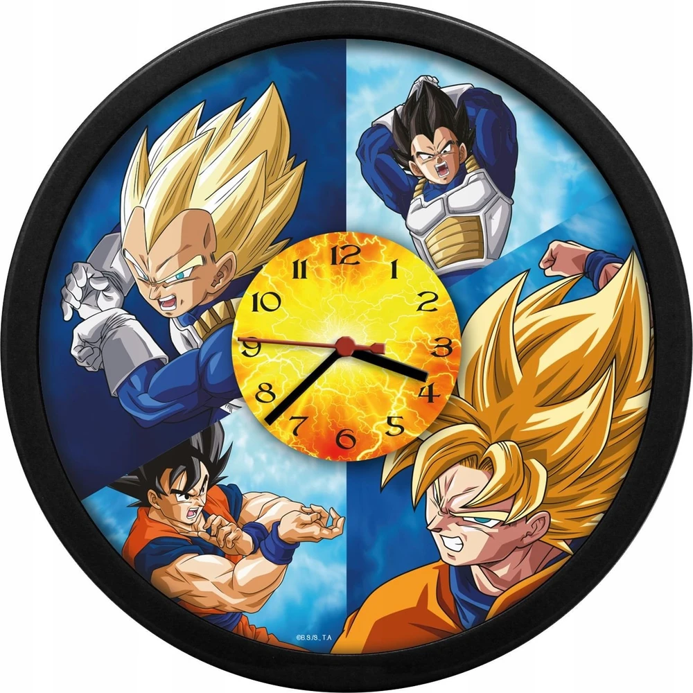 Kids Euroswan - Akcesoria licencyjne Vaikiškas laikrodis su sieniniu laikmačiu, didelis, 25 cm, vaikams / Dragon Ball / DB00001