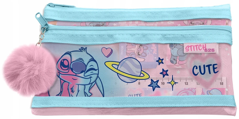 KIDS Rinkinys mokykliniai aksesuarai 5in1 Lilo ir Stitch Penalas pieštukas liniuotė trintukas / St00144 (SB11639)