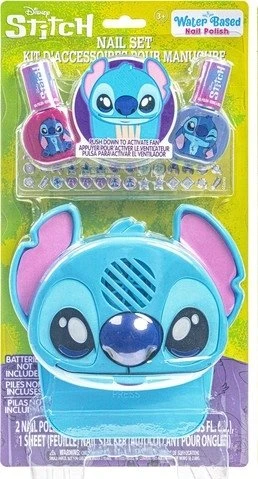 KIDS VAIKŲ nagų džiovintuvo rinkinys, 2x lakas, 56x lipdukai vaikams, Lilo ir Stitch / Si0095gg