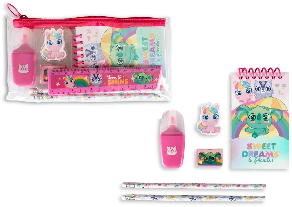 Kids Licensing KIDS Rinkinys szkolny 8w1 piórnik notes linijka ołówki marker gumka Sweet Dreams / Kl11681 (SB12229)