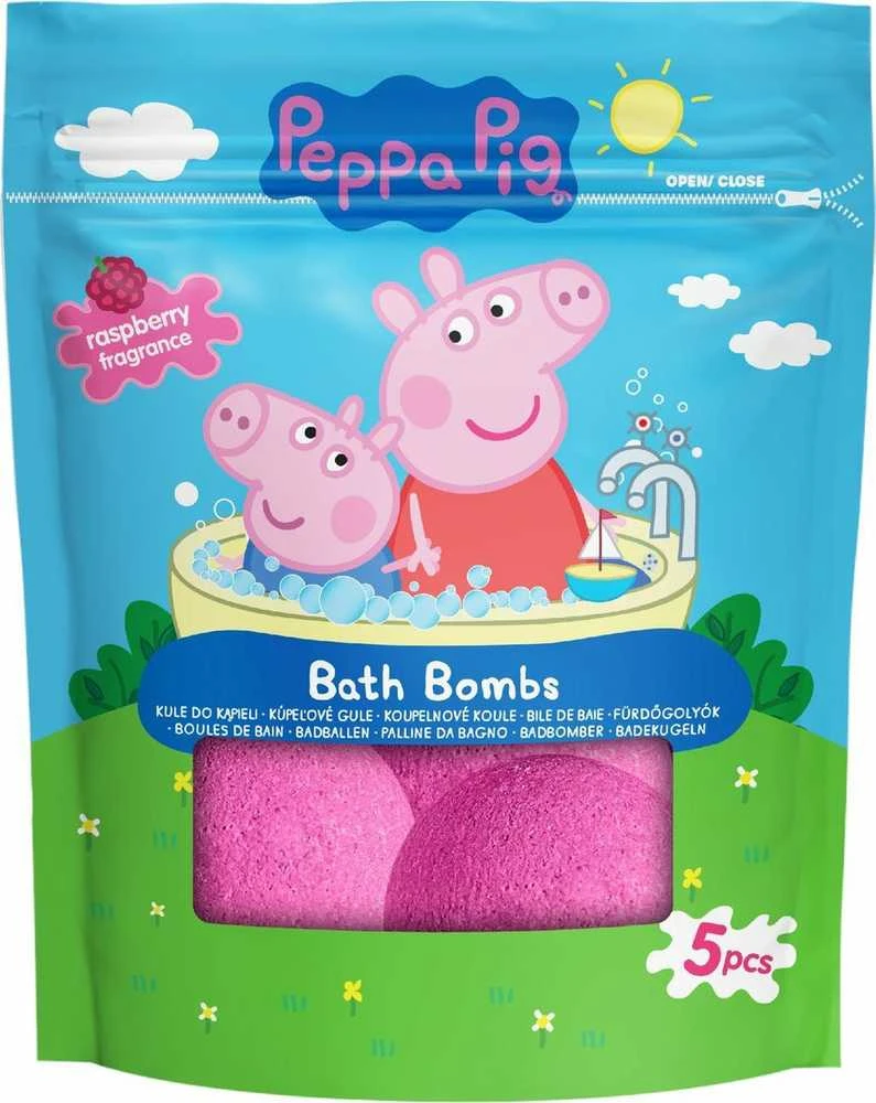 Europe Distribution PEPPA PIG vonios burbulai aviečių aromato, 5vnt x 50 g
