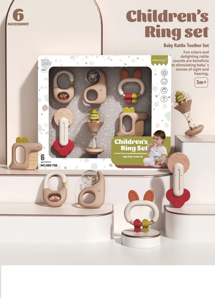 Kids2 Nežinomas Barškutis Baby Rattle Teether Set, įvairių spalvų