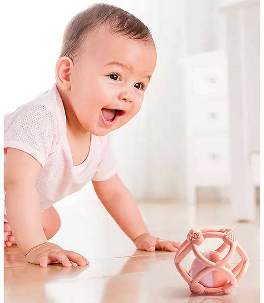 Kids2 Išpardavimas! Kidsme silikoninis dantukų masažuoklis rutulys rožinis 9672LA