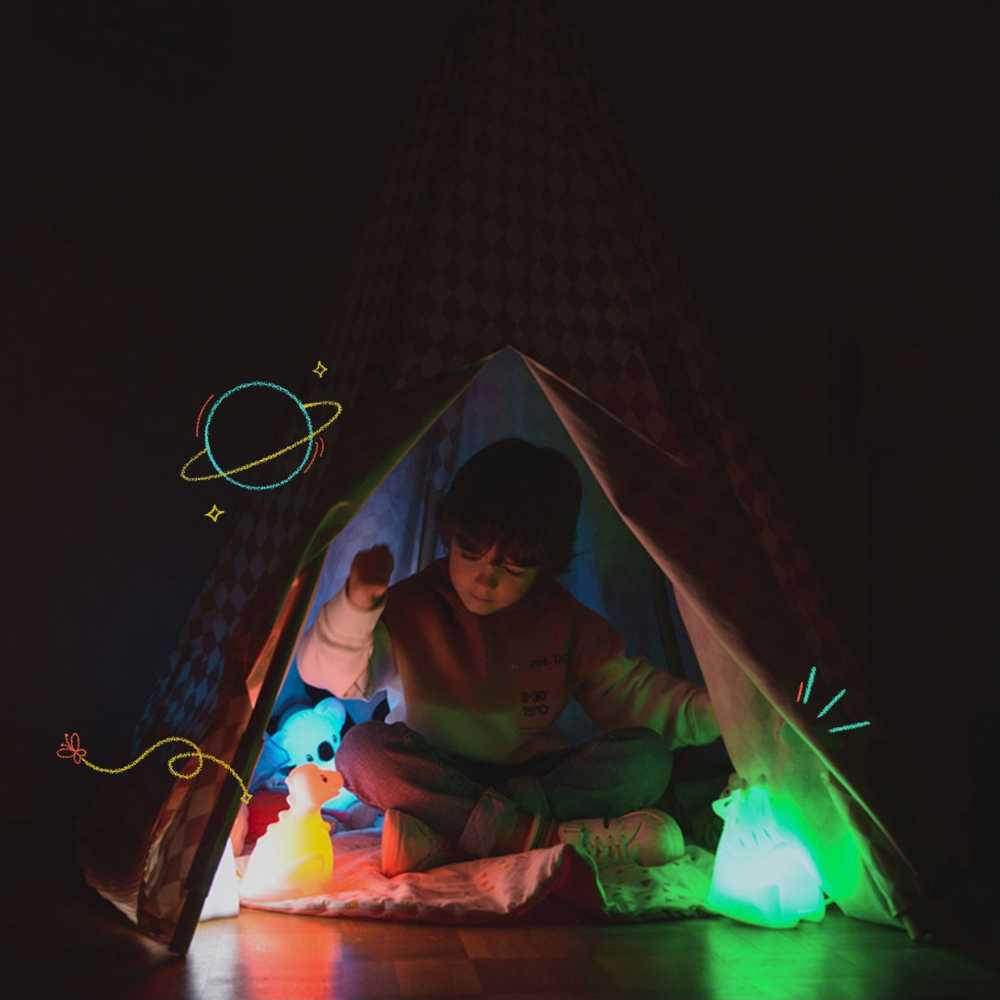 Kidywolf Nightlight Dino su spalvos pasikeitimu 15cm