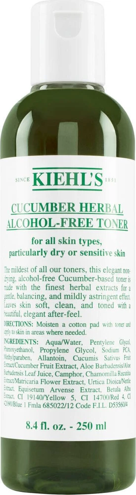 Kiehl´s Kiehl's Cucumber Herbal Alcohol Free Toneris veido tonikas sausai ir jautriai odai be alkoholio, 250 ml