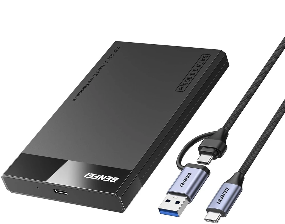 BENFEI SSD diskų dėklas 2.5 colio SATA SSD USB-C USB-A su UASP SATA III palaikymu juodas