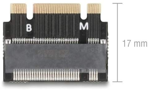 Kišenė Delock Adapteris su M.2 Key B+M vyriška jungtimi į M.2 Key M lizdą - Prailginimas - M.2 - M.2 kortelė - PCIe 4.0 x2, SATA