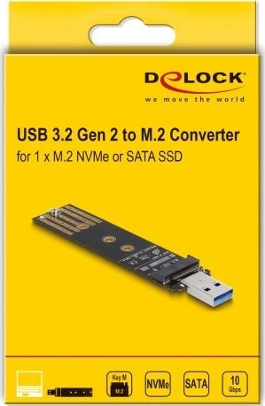 Kieszeń Delock DELOCK Combo Konverter für M.2 NVMe PCIe/SATA SSD USB 3.2