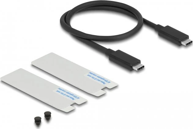 „DeLOCK 42018“, SSD korpusas, M.2, M.2, 40 Gbit/s, USB jungtis, sidabrinis