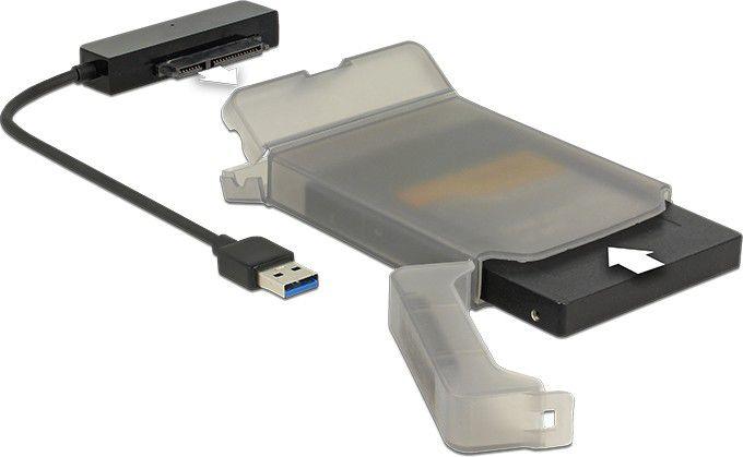 DELOCK konverteris USB 3.0 A tipo kištukas > SATA 6 Gb/s 22 kontaktų su 2,5" apsauginiu dangteliu