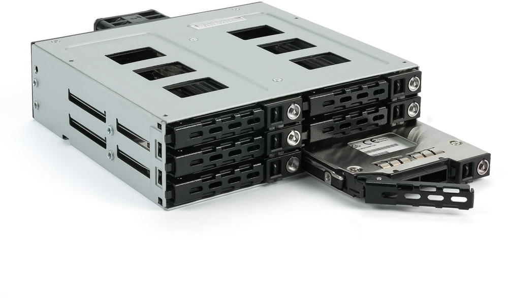 Kieszeń Fantec FANTEC MR-SA1262-12G Płytka tylna dla sześciu 6,35-8,89cm 2,5/3,5 cali HDD/SSD maksymalna wysokość 9,52mm w 13,3cm-5,25 cali wkładzie
