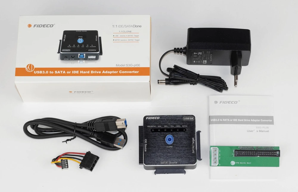 Kišenė Fideco 2.5''/3.5'' SATA/IDE – USB 3.2 Gen 1 (S3G-PL06)